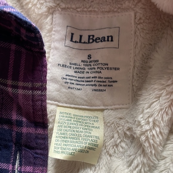 LL Bean Sherpa lined shirt SZ S - Picture 2 of 3